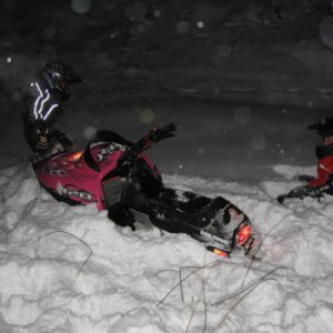Ooops, Jr Sled Chicks first stuck