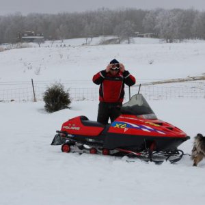 jayrob7 (brother in law) new sled-2000 Polaris 700 XC. One ride out, one bent radius arm (12 hours after we got it home). See how long the machine las