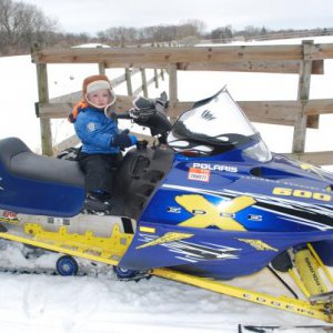 My sons first snowmobile ride 2/28/10