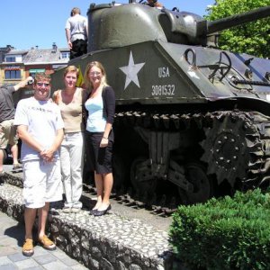 Wife, exchange student from when I was a kid, and I at Bastogne