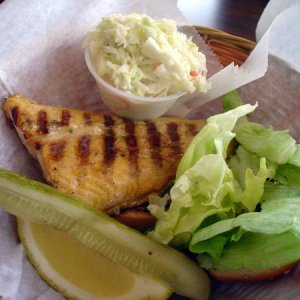 my most excellent walleye sandwich / Eagle Harbor Inn