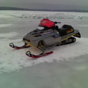 my sled on lake superior