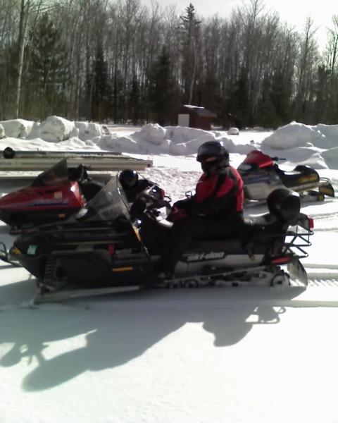 clam lake wi at the parking lot for sleds