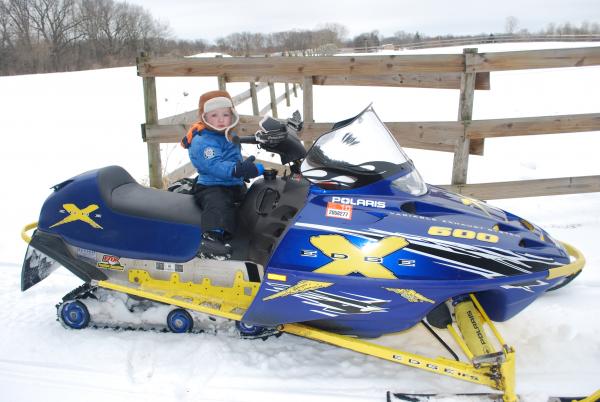 My sons first snowmobile ride 2/28/10