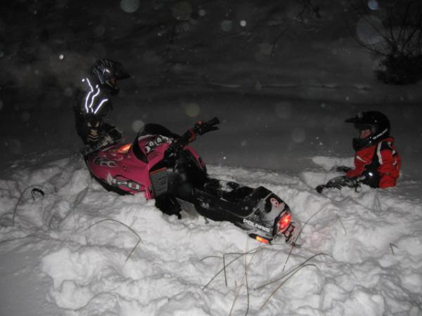 Ooops, Jr Sled Chicks first stuck